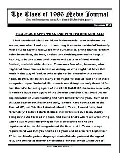 November 2014 Newsletter